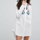Stand Collar Embroidery Shirtdress