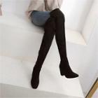 Zip-up Faux-suede Knee-high Boots