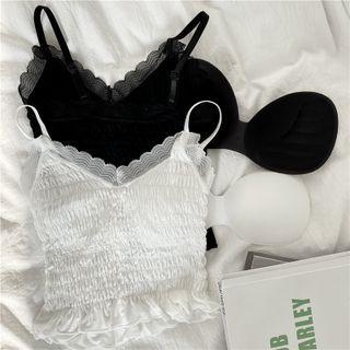 Ruched Lace Camisole Top