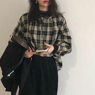 Plaid Overhead Shirt As Shown In Figure - One Size