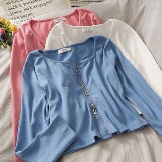 Zipper Crop T-shirt In 6 Colors