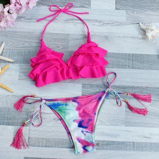 Watercolor Ruffle Swimsuit