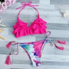 Watercolor Ruffle Swimsuit