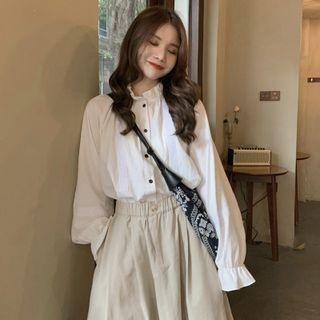 Long-sleeve Loose-fit Shirt / A-line Skirt