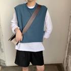 Long-sleeve T-shirt / Plaid Shirt / Vest / Shorts