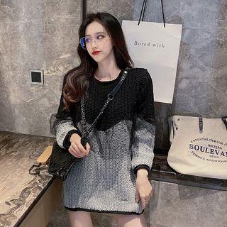 Two-tone Mesh Panel Sweater