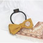 Flower Accent Bow Hair Tie