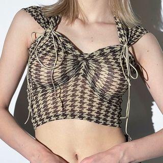 Houndstooth Crop Tank Top