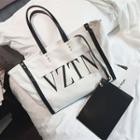Set: Lettering Canvas Tote Bag + Zip Pouch