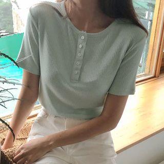 Ribbed Boxy Henley