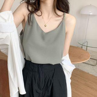 Sleeveless V-neck Plain Camisole Top