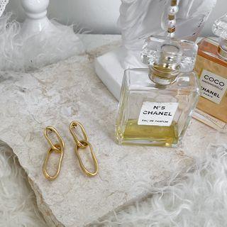 Irregular Dual-oblong Earrings Gold - One Size