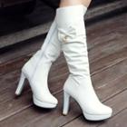 Ribbon Platform High Heel Knee High Boots