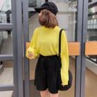 Long-sleeve Knit Top / Shorts