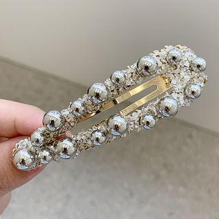 Rhinestone Hair Clip 1pc - Gold & Silver - One Size