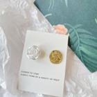 Flower Faux Pearl Alloy Asymmetrical Earring