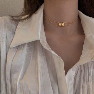 Pendant Sterling Silver Choker 925 Silver - Gold - One Size