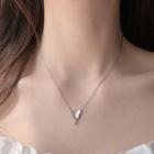 Butterfly Sterling Silver Necklace 925 Silver - White - One Size