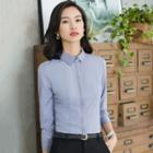 Contrast Stitching Shirt / Dress Pants / Set