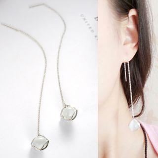 Cat's Eye Stone Threader Earring