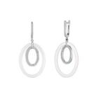 925 Sterling Silve Simple Elegant Noble Romantic White Geometric Oval Circle Earrings With Cubic Zircon Silver - One Size