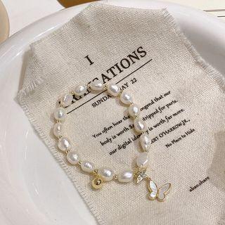 Butterfly Pendant Freshwater Pearl Choker / Bracelet