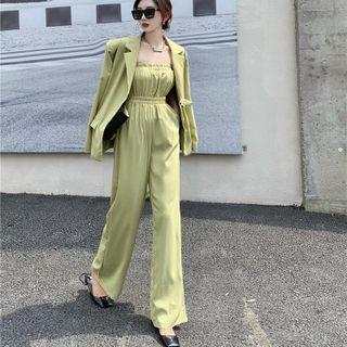 Strapless Wide Leg Jumpsuit / Blazer