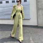 Strapless Wide Leg Jumpsuit / Blazer
