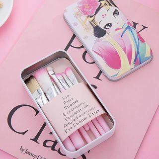 Set Of 7: Makeup Brush Set Of 7 - Pink - One Size