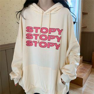 Long-sleeve Lettering Oversized Hoodie