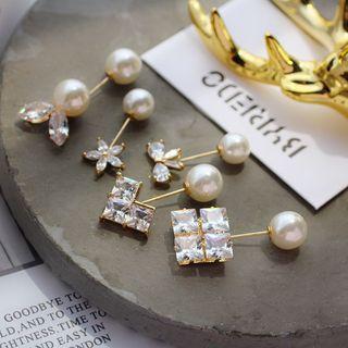 Rhinestone Faux Pearl Brooch (various Designs)