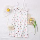 Fruit-print Sleeveless Mini Dress White - One Size