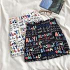 Lettering Printed High-waist A-line Skirt