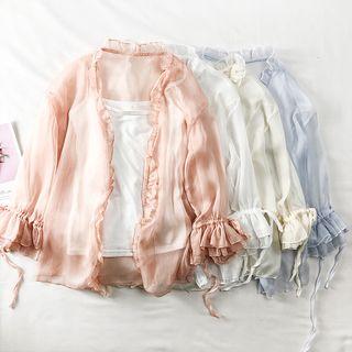 Ruffled-trim Chiffon Light Jacket