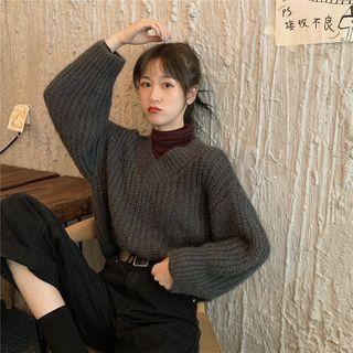 Turtleneck Long-sleeve T-shirt / V-neck Sweater