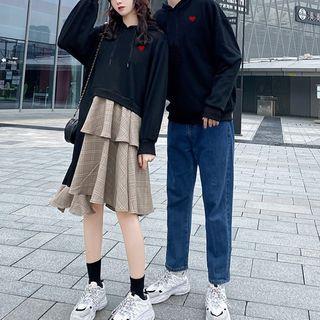 Couple Matching Heart Hoodie / Ruffle Hoodie Dress