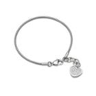 Heart-shaped Crystal Bracelet Silver - One Size