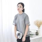 Short-sleeve Dotted Mesh Top