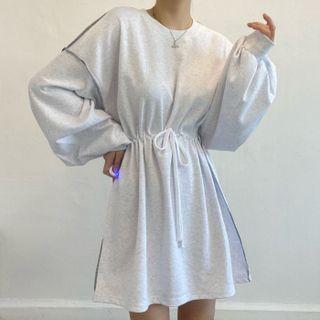 Drawstring Oversized Sweatshirt Dress