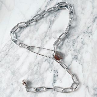 Safety Pin Pendant Necklace Silver - One Size