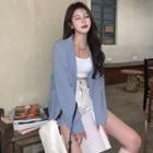 Double-breasted Oversize Chiffon Blazer