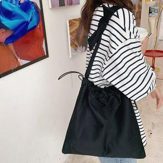 Plain Tied Drawstring Canvas Tote Bag