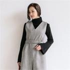 Turtle-neck Bell-sleeve Ribbed Sweater