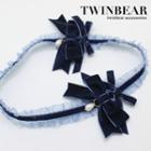 Ruffled Velvet Bow Headband
