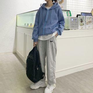 Hooded Zip Jacket / Plain Sweatpants