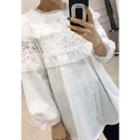 Lace-detail Puff-sleeve Top