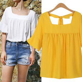 Square Neck Short-sleeve Top