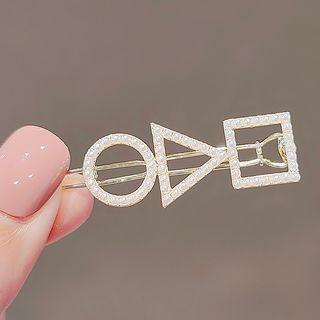 Geometric Faux Pearl Hair Clip Ly2011 - White - One Size