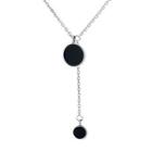 Enamel Pendant Sterling Silver Necklace 239fl - Black & Silver - One Size