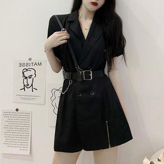 Set: Short-sleeve Blazer Dress + Belt